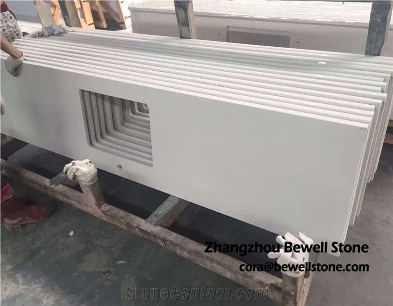 White Quartz Stone Kitchen Countertops, Quartz Kitchen Worktops, Quartz Kitchen Island Tops