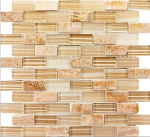 25x25mm 4mm Thickness Mixed Color Crystal Glass Mosaic Tiles for Swimming Pool