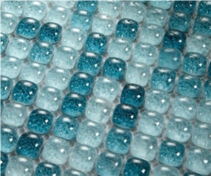 25x25mm 4mm Thickness Mixed Color Crystal Glass Mosaic Tiles for Swimming Pool