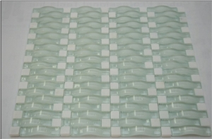 25x25mm 4mm Thickness Mixed Color Crystal Glass Mosaic Tiles for Swimming Pool