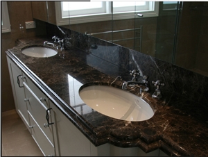 Best Selling Emperador Dark Marble Custom Vanity Tops