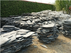 Black Quartzite Flamed Crazy Pattern, China Natural Quartzite Flagstone
