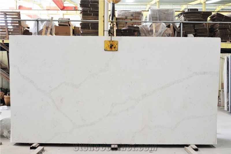 Calacata Quartz Stone Slabs, China White Quartz Stone Slabs