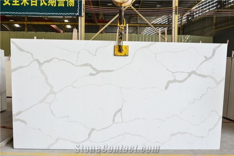 Calacata Quartz Stone Slabs, China White Quartz Stone Slabs