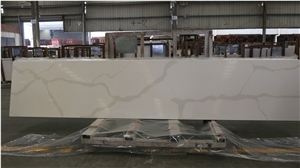 Calacata Quartz Stone Slabs, China White Quartz Stone Slabs