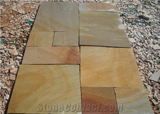 Camel Dust Sandstone Pattern, Bundi Multi Sandstone Tile & Slab for Flooring