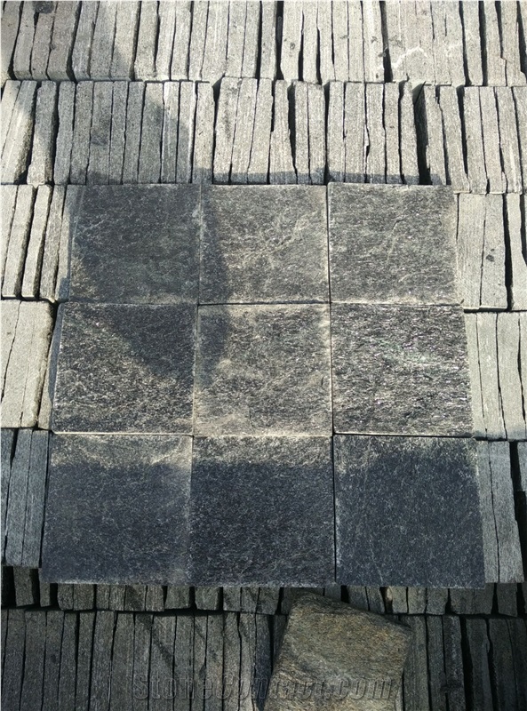 China Black Quartzite Tiles Natural Split