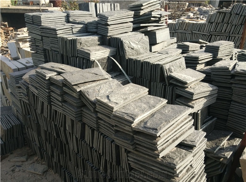 China Black Quartzite Tiles Natural Split