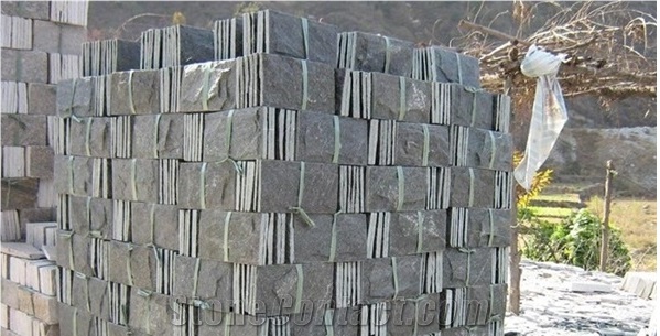 China Black Quartzite Tiles Natural Split