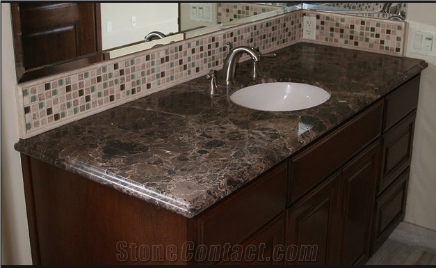 China Leading Supplier Countertop, Emperador Dark Marble Bath Tops