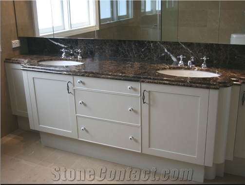 China Leading Supplier Countertop, Emperador Dark Marble Bath Tops