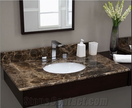 China Leading Supplier Countertop, Emperador Dark Marble Bath Tops