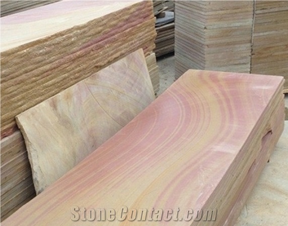 China New Rainbow Sandstone Flagstone, Sandstone Flagstone Wall, Sandstone Pavers