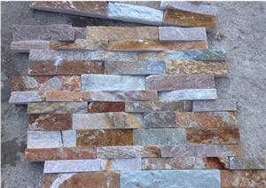 China Rusty Brown Slate Cultured Stone, Wall Cladding, Stacked Stone Veneer Clearance, Manufactured Stone Veneer