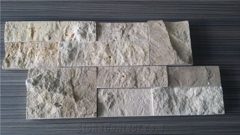 Chinese Beige Limestone Cultured Stone for Wall Cladding