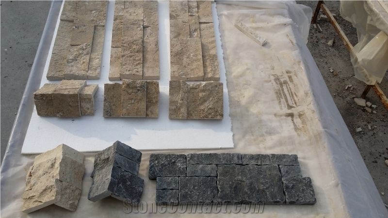 Chinese Beige Limestone Cultured Stone for Wall Cladding