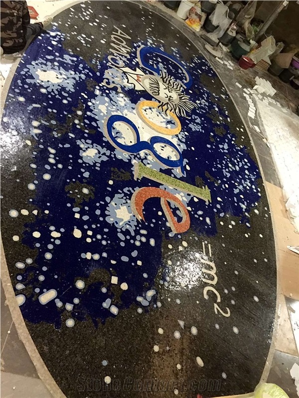 Chinese Interesting Stone Art Colored Marble Mosaic Pattern Tile Marble Waterjet Medallions