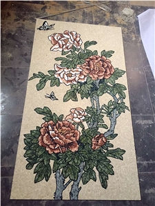 Customized Exqusite Marble Mosaic Pattern and Handmade Marble Mosaic Stone Art Tile Wall Floor