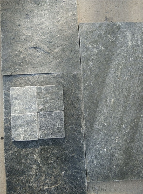 Dark Grey Quartzite Slabs & Tiles, China Grey Quartzite
