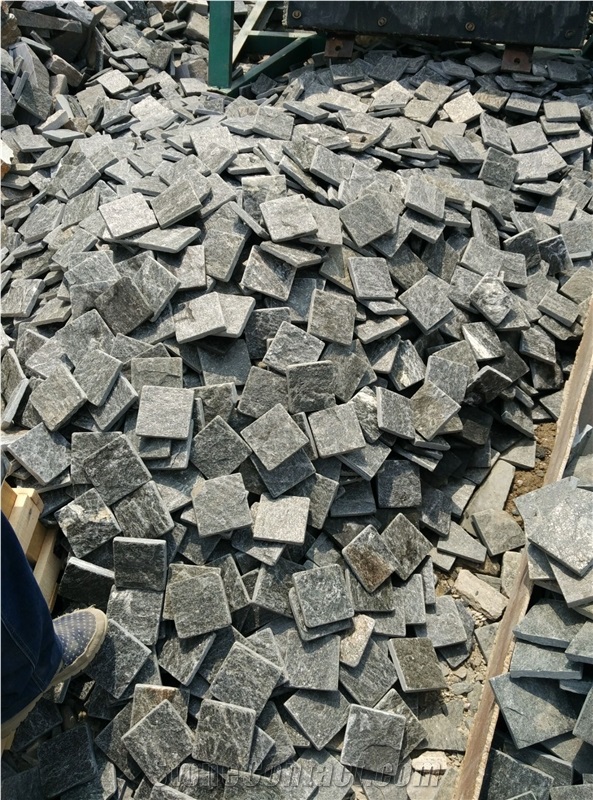 Dark Grey Tumbled Slabs & Tiles, China Grey Quartzite