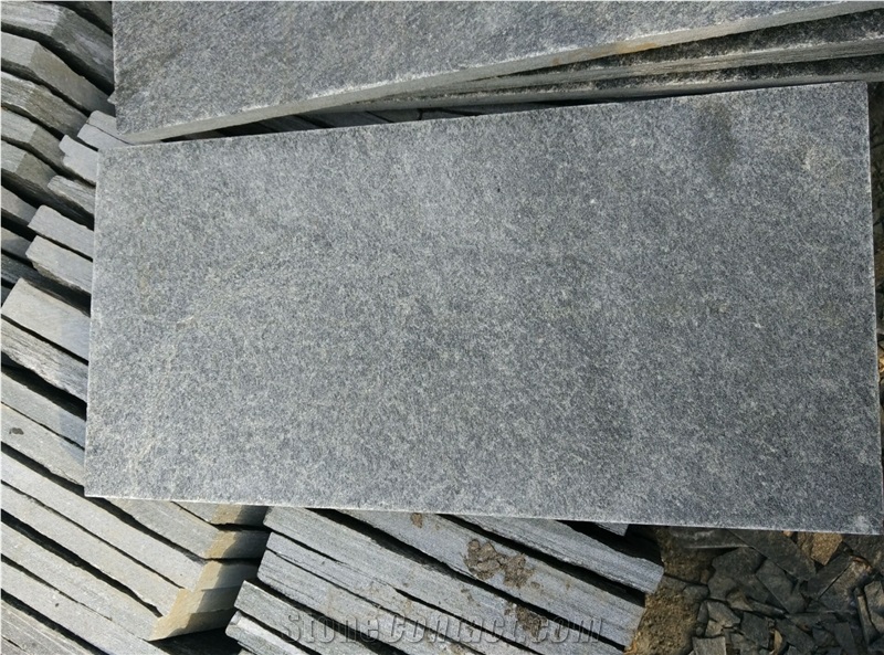 Dark Grey Tumbled Slabs & Tiles, China Grey Quartzite