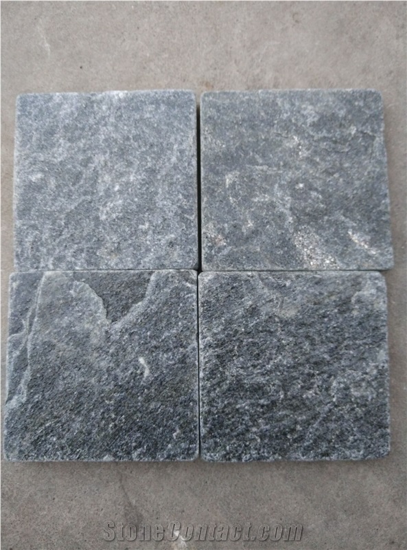 Dark Grey Tumbled Slabs & Tiles, China Grey Quartzite
