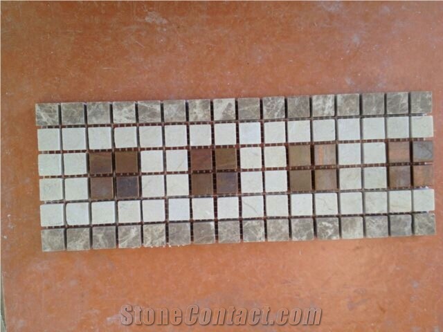 Dark Marble Mosaic Tiles, Brown Marble Mosaic
