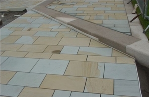 Double Color Sandstone Cultured Stone, China Yellow Sandstone Wall Cladding