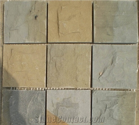 Double Color Sandstone Cultured Stone, China Yellow Sandstone Wall Cladding