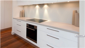 Engineered Quartz Kitchen Countertops/Pure White Quartz Stone Countertop/Pure White Quartz Kithen Island Top