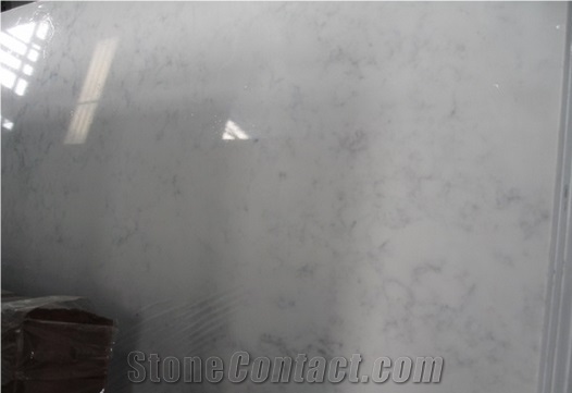 Engineered Quartz Stone Tile & Slab, Carrara Venato, Statuarrio, Marble-Like Quartz