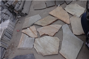 Fargo China Gold Slate Random Flagstones,Chinese Yellow Slate Irregular Flagstones, Slate Flagstones for Patio,Walkway,Courtyard Paving,Garden Paving Outside