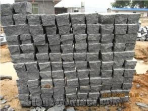G654 Padang Dark Grey Granite Cube/Cobble/Paving Stone with Bushhammered/Natural/Falmed Finish, G654 Granite Cube Stone & Pavers
