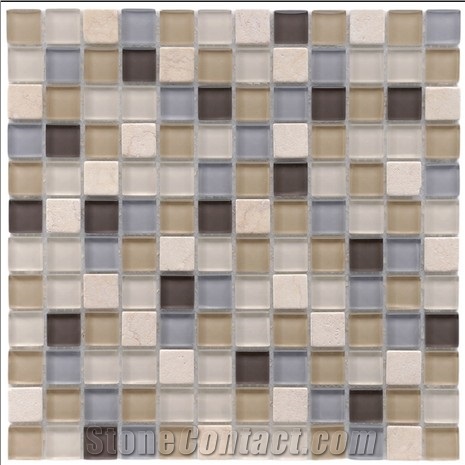 Glass Mosaic Tile Suitable for Swimming Pool 20*20mm Mda346