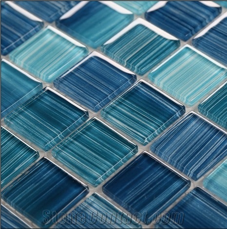 Glass Mosaic Tile Suitable for Swimming Pool 20*20mm Mda346