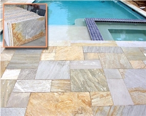 Golden Honey Flooring Tiles, Cheap Price Nature Stone Golden Quartzite Tiles & Slabs