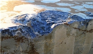 Lapis Lazuli Limestone Tiles & Slabs, Blue Limestone Tiles & Slabs Namibia