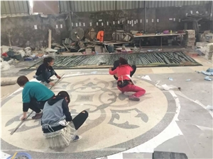 Marble Stone Art Mosaic Flooring Pattern Floor Medallion Waterjet Medallion