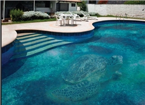 Mixed Blue Colors Square Glass Mosaic Tile for Swimming Pool