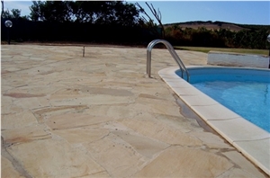 Modak Yellow Sandstone Flagstone, Pool Terrace
