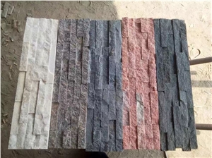Multicolor Quartzite Culture Stone, Stacked Stone Veneer, Wall Cladding