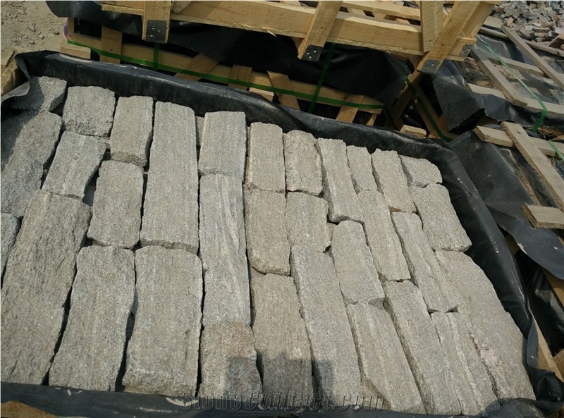 Natural Stone Wall Panel, China Natural Grey Quartzite Corner Stone