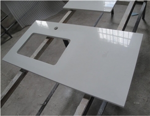 Pure White Quartz Stone Countertops, Kitchen Top