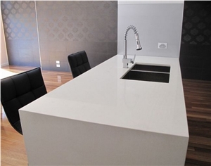 Pure White Quartz Stone Countertops, Kitchen Top
