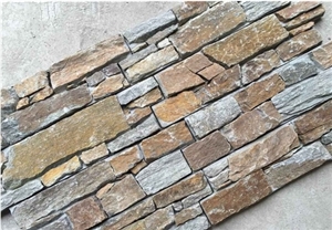 Rustic Quartzite Outdoor Stone Wall Pattern, Cultured Stone