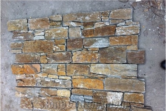 Rustic Quartzite Outdoor Stone Wall Pattern, Cultured Stone
