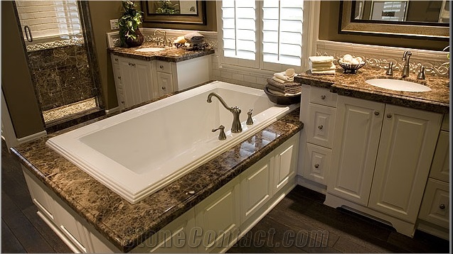 Super Dark Emperador Marble Bathroom Vanity Tops Meter Price