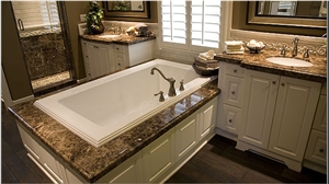 Super Dark Emperador Marble Bathroom Vanity Tops Meter Price