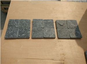 Tumbled Dark Grey Quartzite Slabs & Tiles, China Grey Quartzite