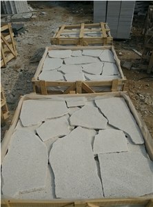 White Quartzite Flamed Crazy Pattern, White Quartzite Irregular Flagstones White Quartzite Flamed Crazy Pattern, White Quartzite Irregular Flagstones